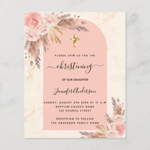 Christening pampas rosa marble