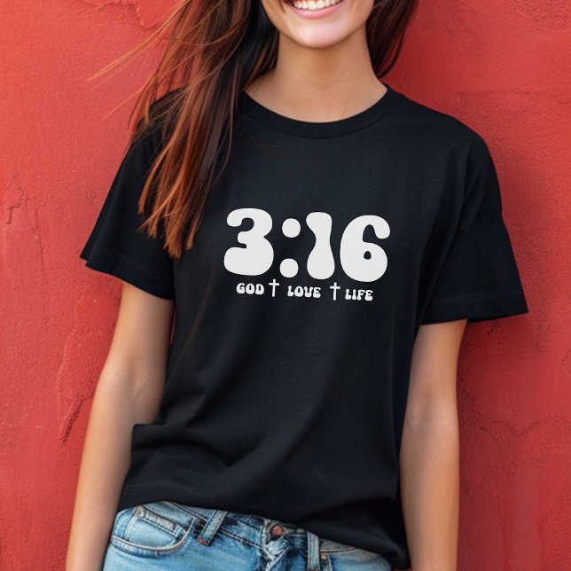 Christian, 3:16 Bíblia Verse T-Shirt Feminina (Criador carregado)