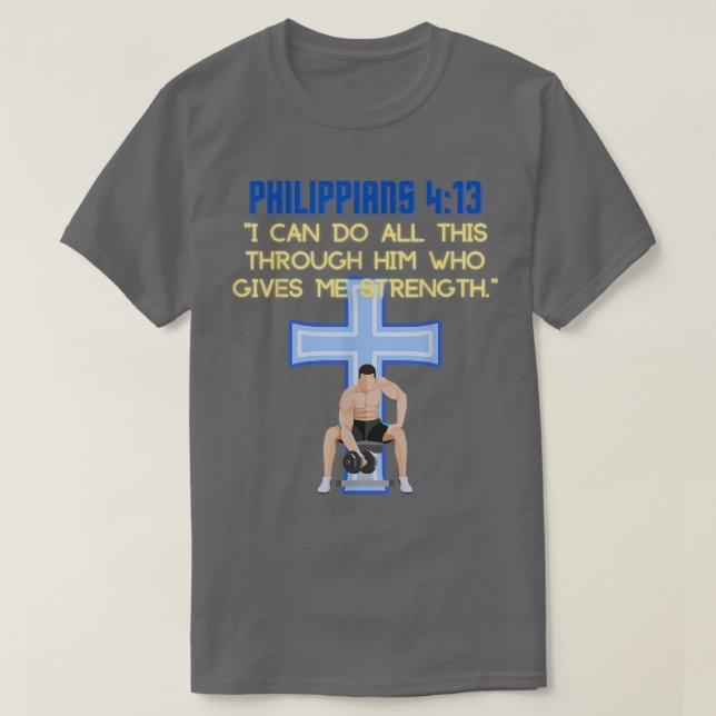 Christian Bible Verse Workout Gym Gear Eercise Top (Frente do Design)