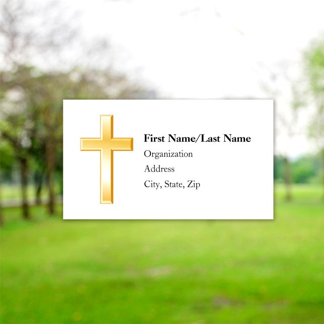 Christian Cross 3,5" x 2,0 Cartões de visitas Stan (Customize this standard size business card 3.5" x 2.0" with your text.)