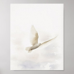 Christian Dove Watercolor Art Impressão