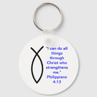 Christian Philippians Chaveiro com Ichthus 4:13