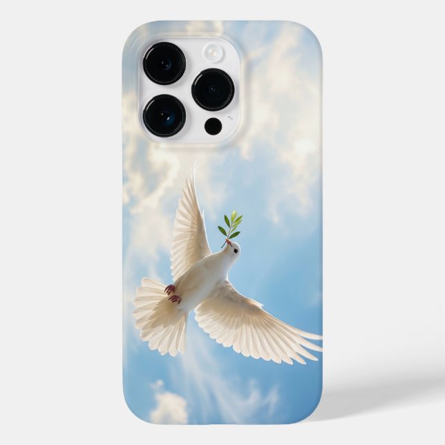 Christian White Dove with Olive Sky iPhone Case (Verso)