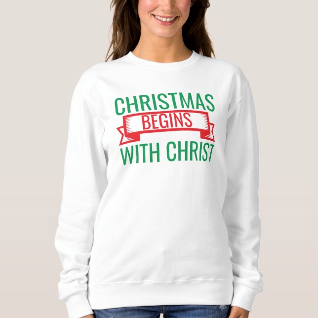 Christmas Begins with Christ-15523 T-Shirt Hoodie (Frente)