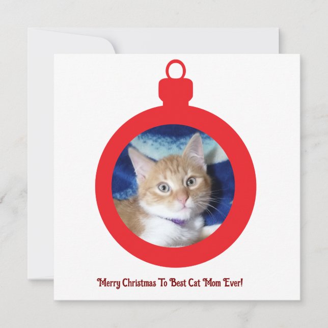 Christmas, Best Cat Mom Ever , Flat Card (Frente)