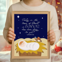 Christmas Bible Verse Luke Religious Modern Poster