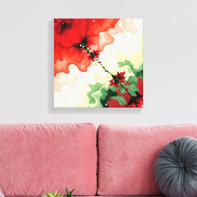Christmas Bloom Frequencies Premium Wrapped Canvas (Insitu(Sala de estar))