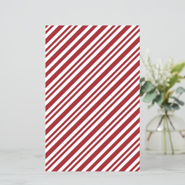 Christmas Candy Cane Stripes Scrapbook Paper (Em pé/Frente)
