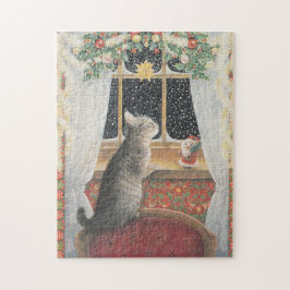 CHRISTMAS CAT JIG SAW QUEBRA-CABEÇA