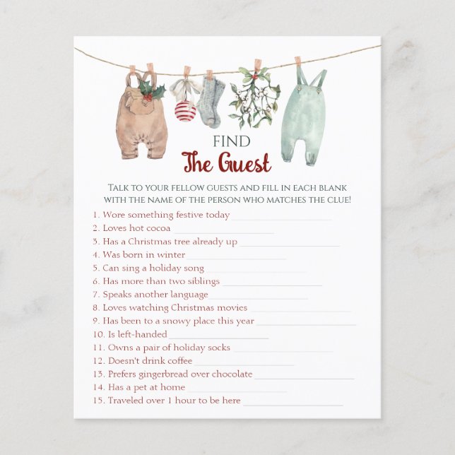Christmas Clothes Find The Guest Game  (Frente)