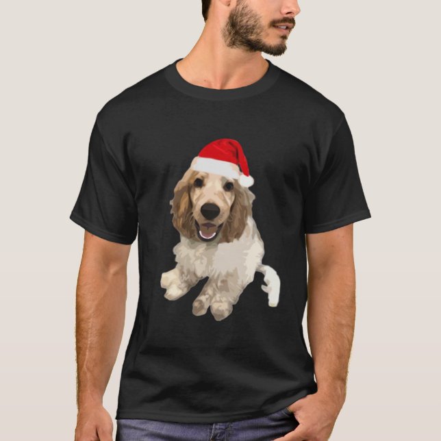 Christmas Cocker Spaniel (White) Essential T-Shirt (Frente)
