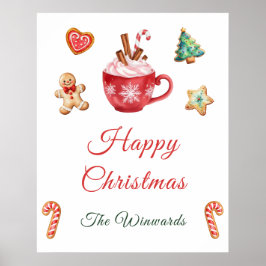 Christmas Cookies and Cocoa Party Welcome Poster