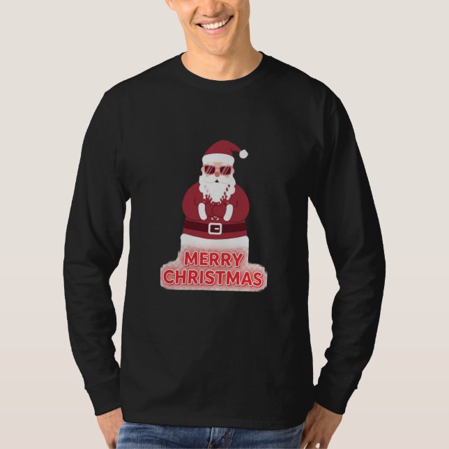 Christmas Cool Hipster Santa T-Shirt (Frente)