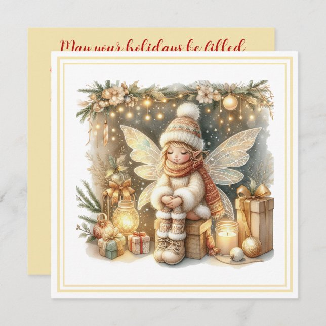 Christmas Fairy – Whimsical Winter Holiday Card (Frente/Verso)
