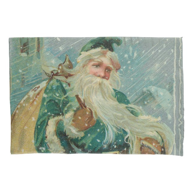 Christmas Greetings-Retro Santa Claus Postcard (Frente)