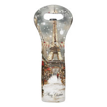 Christmas in Paris Vintage Holiday Street Scene