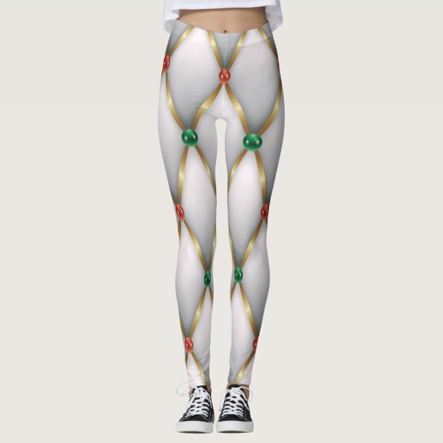 Christmas Leggings – Festive Holiday Pattern  (Frente)