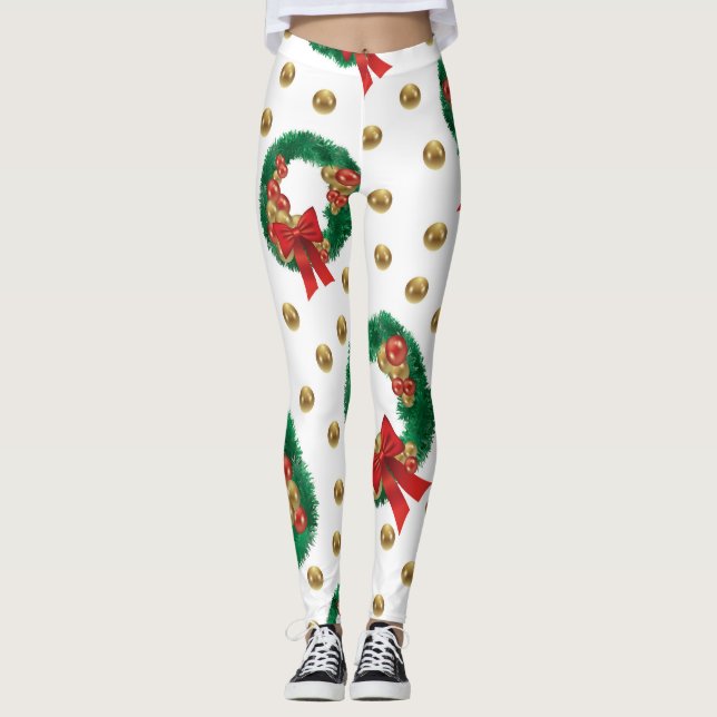 Christmas Leggings – Festive Holiday Pattern  (Frente)