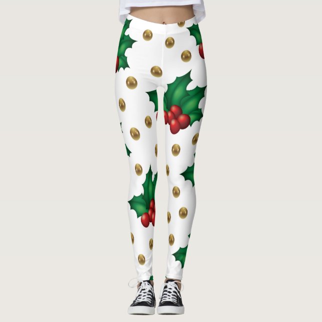 Christmas Leggings – Festive Holiday Pattern  (Frente)