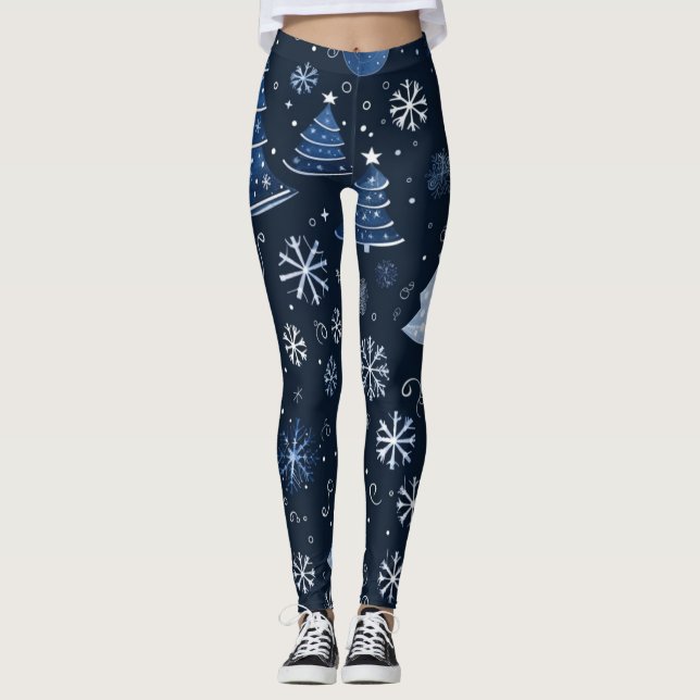 Christmas Leggings – Festive Holiday Pattern  (Frente)