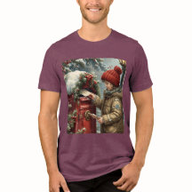 Christmas mailbox t-shirt cute winter holiday