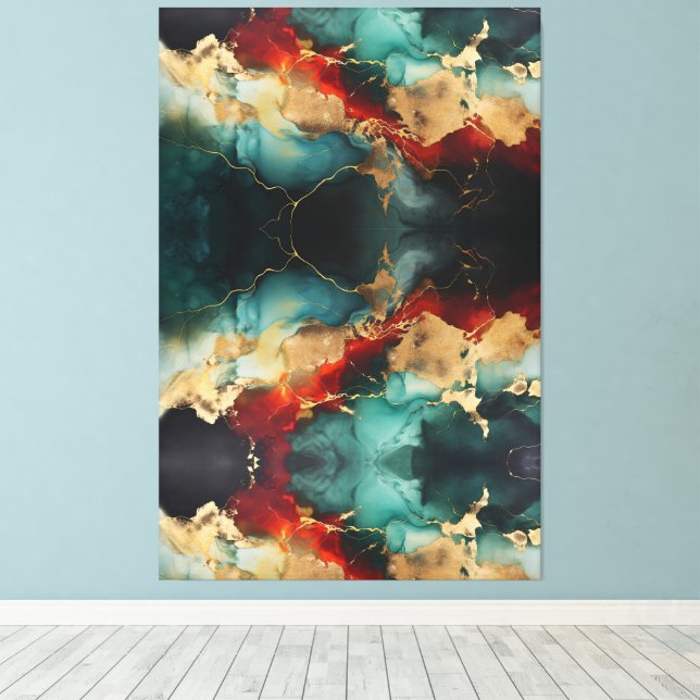 Christmas Marble Glow Premium Wrapped Canvas  (Insitu(piso de madeira))