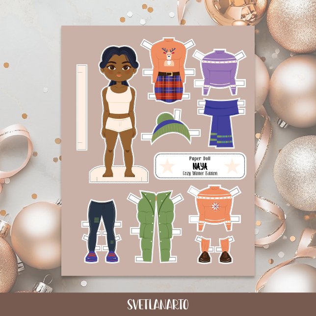 Christmas Paper Doll Indian Girl Winter Outfits (Criador carregado)