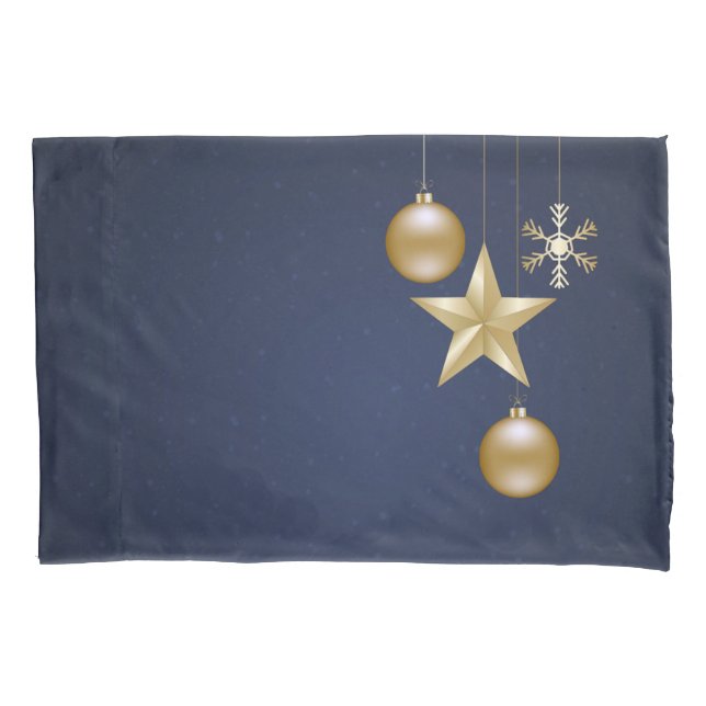 Christmas Party Golden Ornament Navy Blue Elegant (Frente)