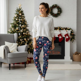 Christmas Pattern Seamless Background Leggings