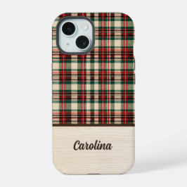 Christmas Plaid Phone Case | Personalized Name