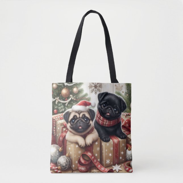 Christmas Pug Tote Bag (Frente)