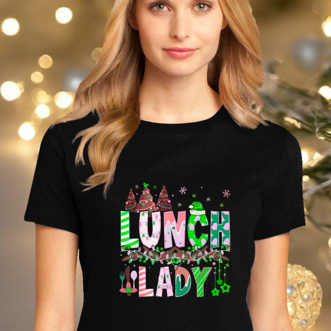 Christmas School Lunch Lady T-Shirt (Criador carregado)