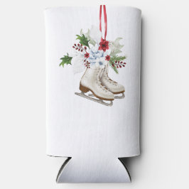 Christmas skating shoes with flowers and leaves