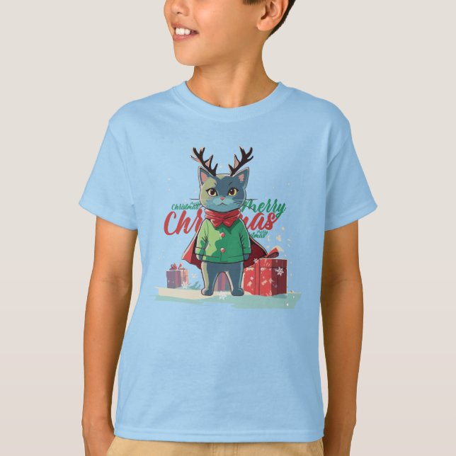Christmas super cat t-shirt  (Frente)