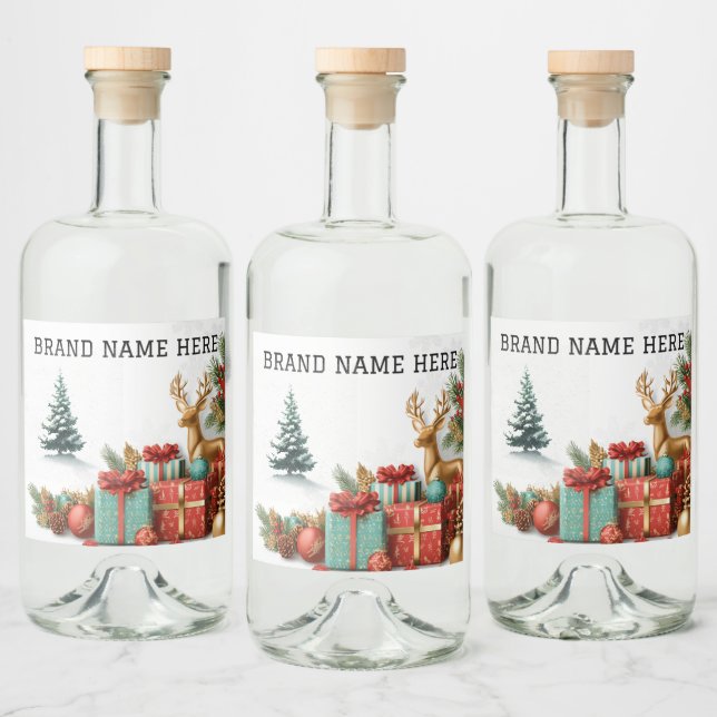Christmas Tree Beverage Sticker Set – Brand Name (Garrafas)