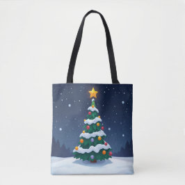 Christmas Tree with Snow Tote
