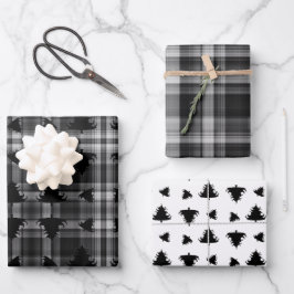 Christmas Trees Black Plaid