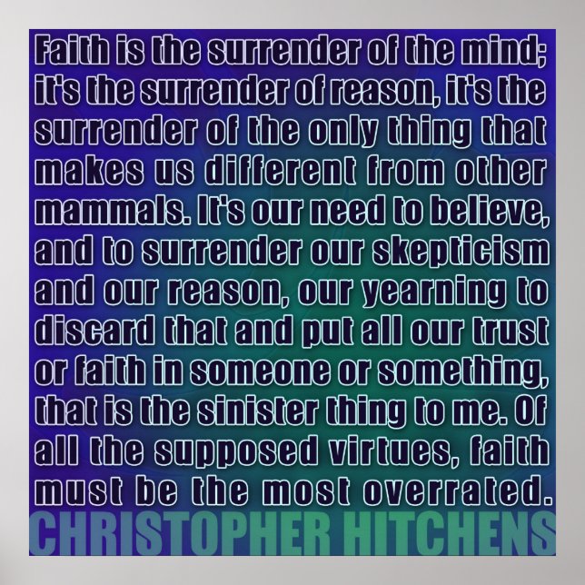 Christopher Hitchens | Entrega do Poster de Motivo (Frente)