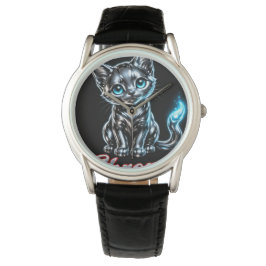 Chrome Kitten Masculino Relógio Atemporal - Couro 