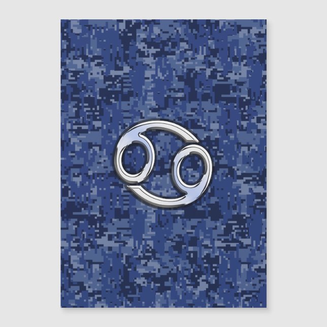 Chrome Like Cancer Sign on Blue Digital Camo (Frente)