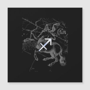 Chrome Like Sagittarius Sign on Black Hevelius
