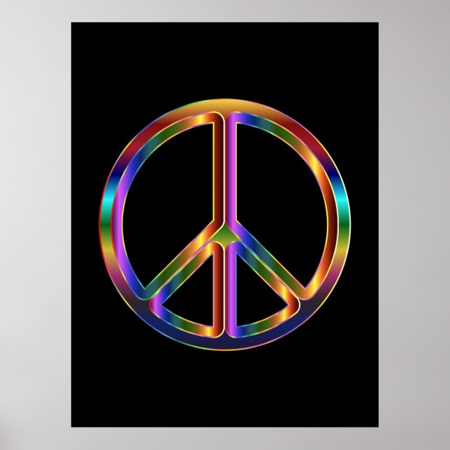 Chrome Peace Sign Poster (Frente)