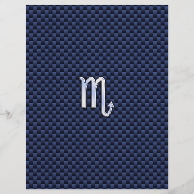 Chrome Scorpio Zodiac Sinal em Fibra Azul de Carbo (Frente)