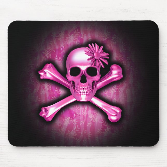 Chrome Skull e Crossbone Mouse Pad (Frente)