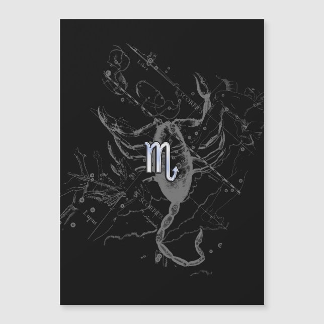 Chrome Style Scorpio Zodiac Sinal em Hevelius (Frente)