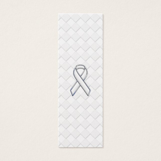 Chrome White Ribbon Awarting on Checkers Impressão (Frente)