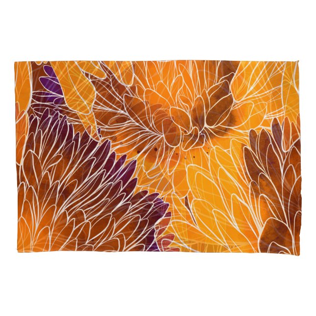 Chrysanthemum Japonês: Watercolor Seamless Patter (Frente)