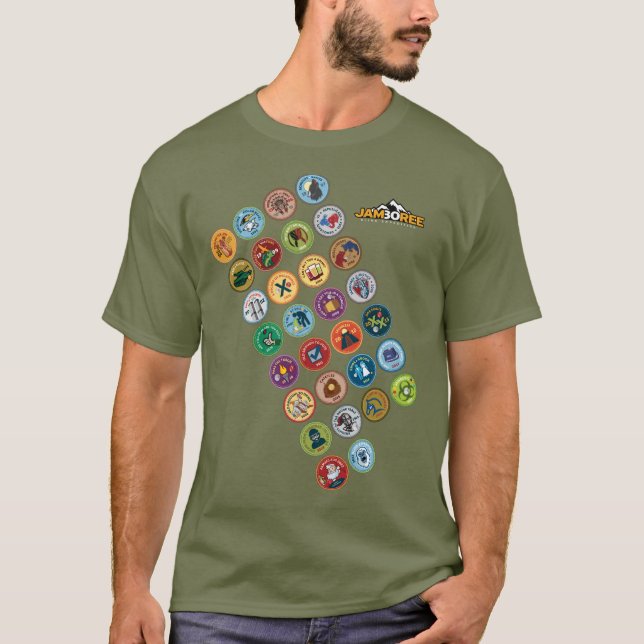 Chug Scout Merit Crachá Sash T-Shirt (Frente)