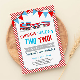 Chugga chugga dois convites de aniversário de tre