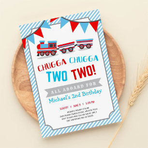 Chugga chugga dois convites de aniversário de tre